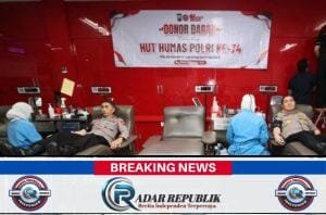 Peringati Hari Jadi Humas Polri ke -74 Polda Jatim Gelar Donor Darah